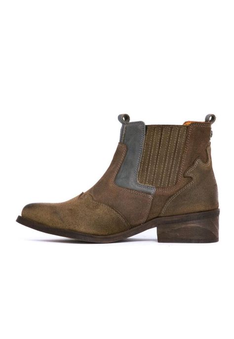 Botin Mujer De Cuero Frida C2 Café Gris-3