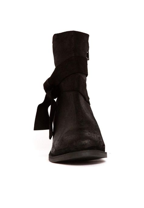 Botin Mujer De Cuero Makira Negro C10-2