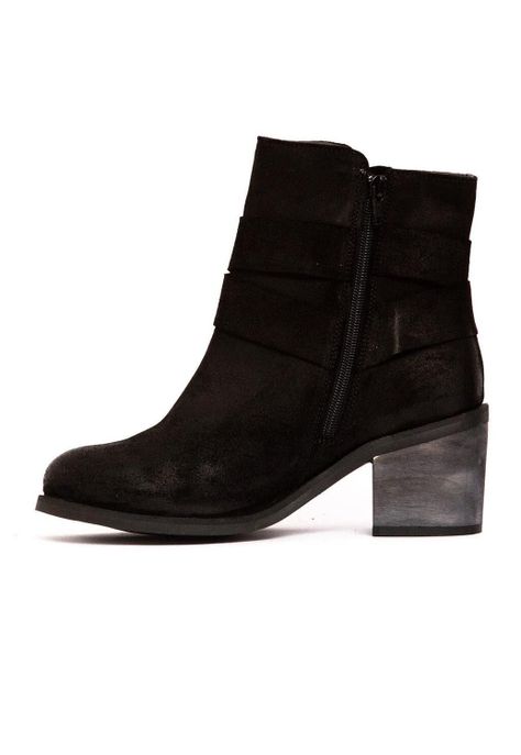 Botin Mujer De Cuero Makira Negro C10-3