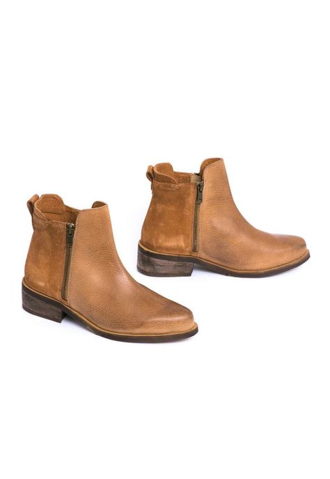 Botin Mujer De Cuero Lena Camel C2-5