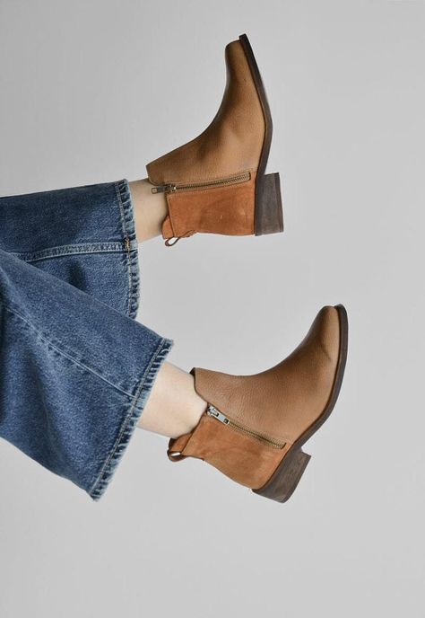 Botin Mujer De Cuero Lena Camel C2-7