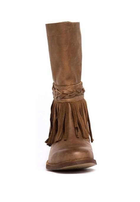 Bota Mujer De Cuero Teodora Taupe C2-2