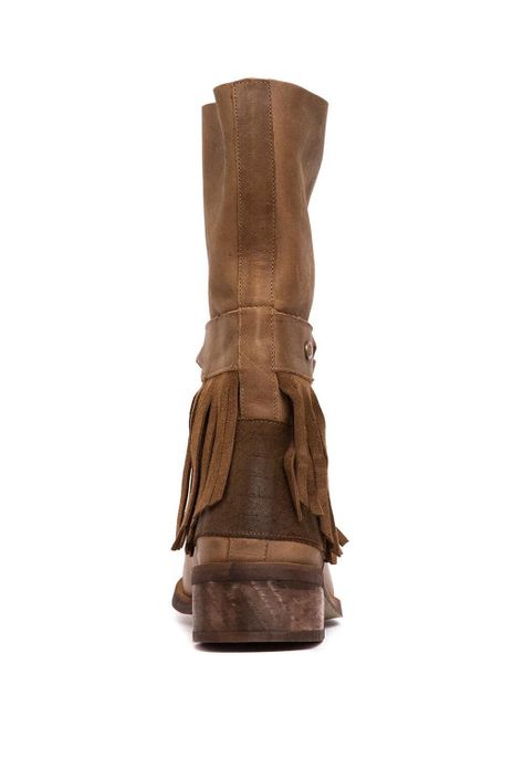 Bota Mujer De Cuero Teodora Taupe C2-4