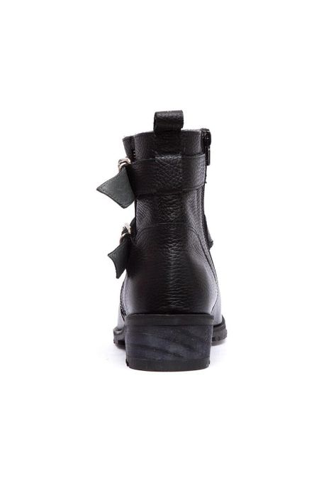 Botin Mujer De Cuero Sally Negro C1-4