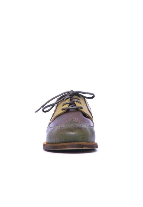 Mocasin Mujer De Cuero Simone C3 Verde Metalico-1
