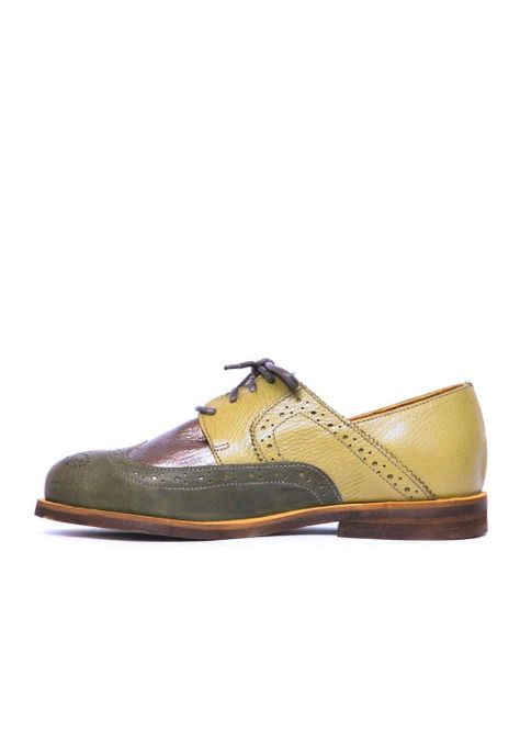 Mocasin Mujer De Cuero Simone C3 Verde Metalico-2