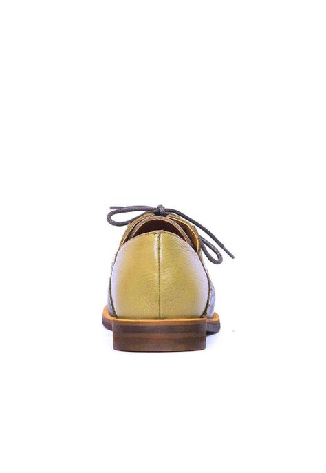 Mocasin Mujer De Cuero Simone C3 Verde Metalico-3