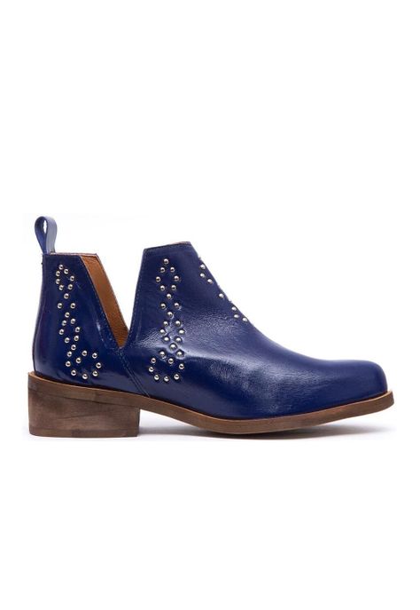 Botin Mujer De Cuero Emilia C7 Azul-0