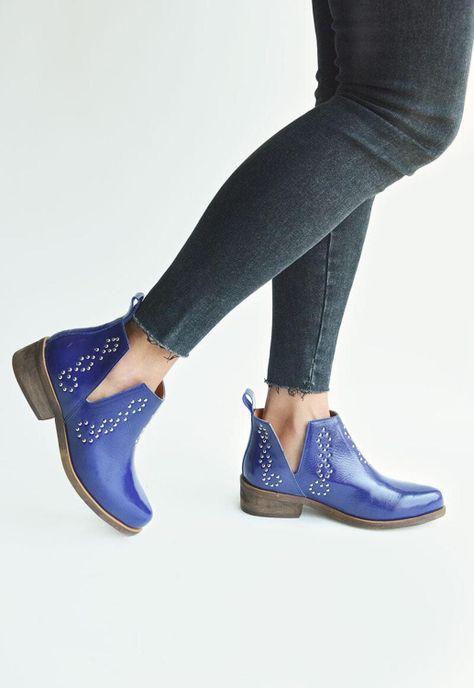 Botin Mujer De Cuero Emilia C7 Azul-5