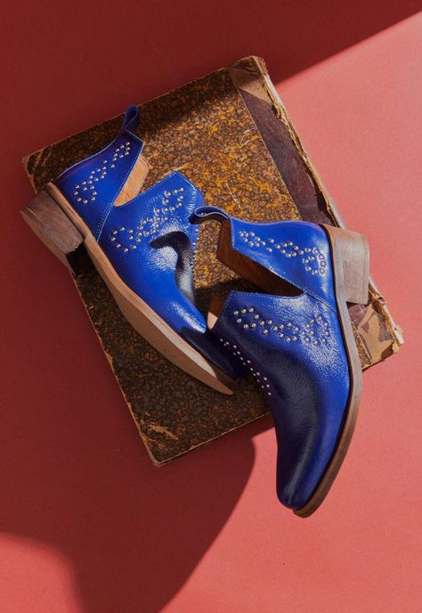 Botin Mujer De Cuero Emilia C7 Azul-7