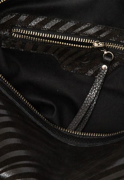 Cartera Mujer De Cuero Artemisa C5 Negro Zebra-2
