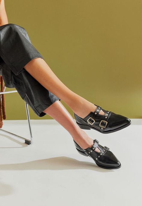 Zapato Mujer De Cuero Juana C1 Negro-1