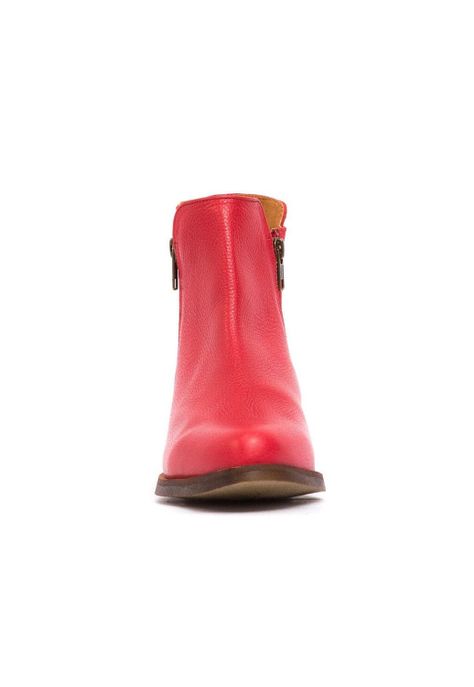 Botin Mujer De Cuero Lena Rojo C4-2