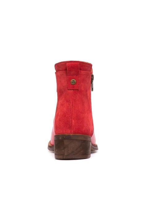Botin Mujer De Cuero Lena Rojo C4-4