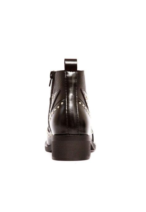 Botines Mujer De Cuero Alca Negro C9-3