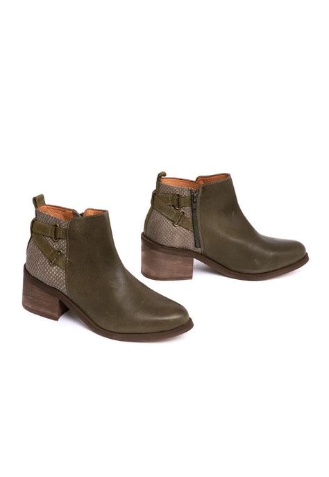 Botin Mujer De Cuero Olga C6 Verde-5
