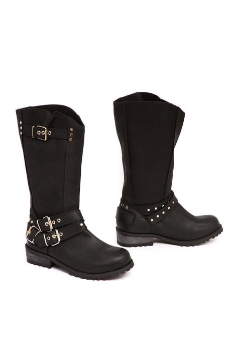 Bota Mujer De Cuero Olivia Negro C2-5
