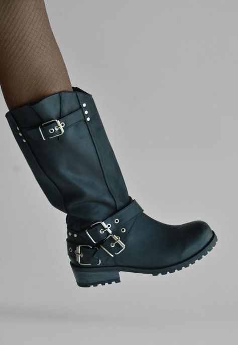 Bota Mujer De Cuero Olivia Negro C2-6