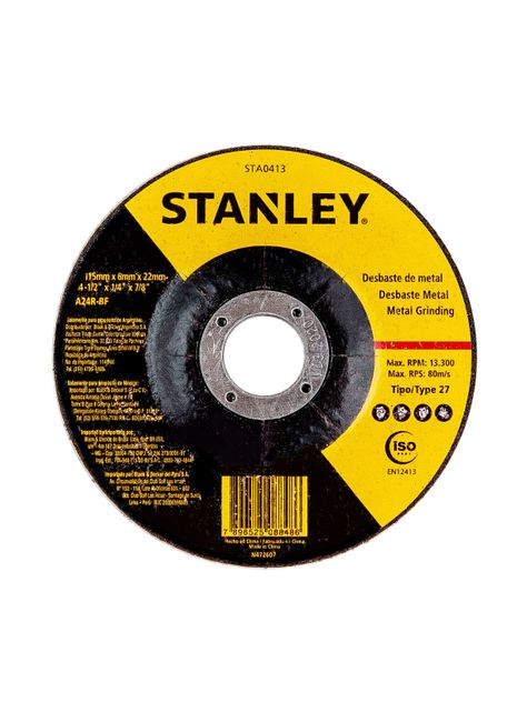 Disco desbaste metal 4.5" eje 7/8" Stanley STA0413-0