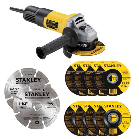 Kit Esmeril Angular 750W 115mm + 10 discos-0