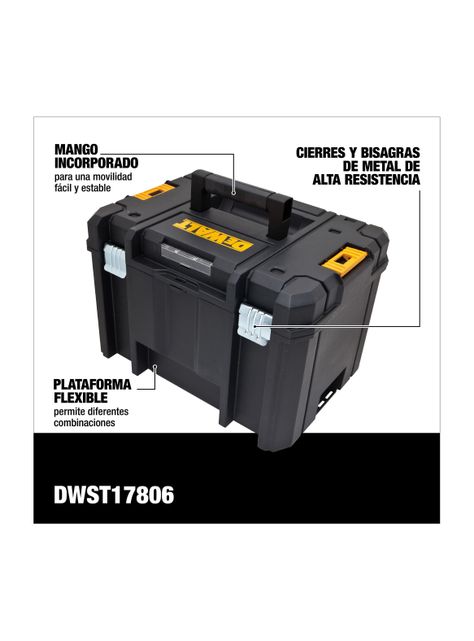 Caja De Herramientas Profunda 30kg TSTAK DEWALT DWST17806-1