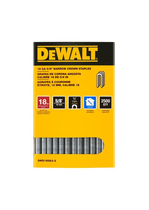 Caja 2500 grapas cabeza angosta 5/8"x1/4" DEWALT DNS18063-2-0