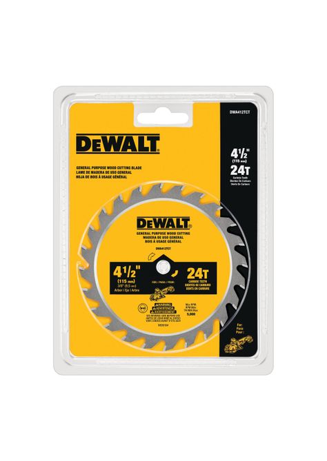 Hoja de sierra circular 4-1/2” 24T DEWALT DWA412TCT-1