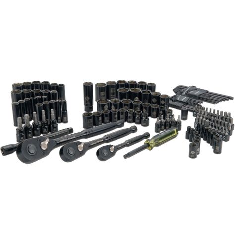Set Mecánico 150 Piezas Cromado 1/4', 1/2', 3/8'-1