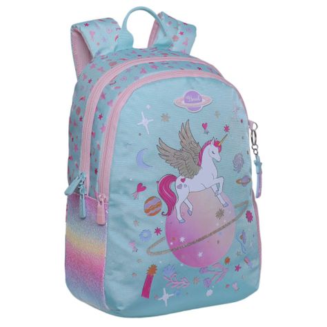 Mochila Escolar Bionica Pegaso Universe Menta Head-0