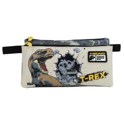 Estuche Infantil Triple Celerio Dino Jurassic Gris Head-1