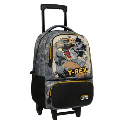 Pack Bakan Escolar Hombre Dino Jurassic Gris Head-1