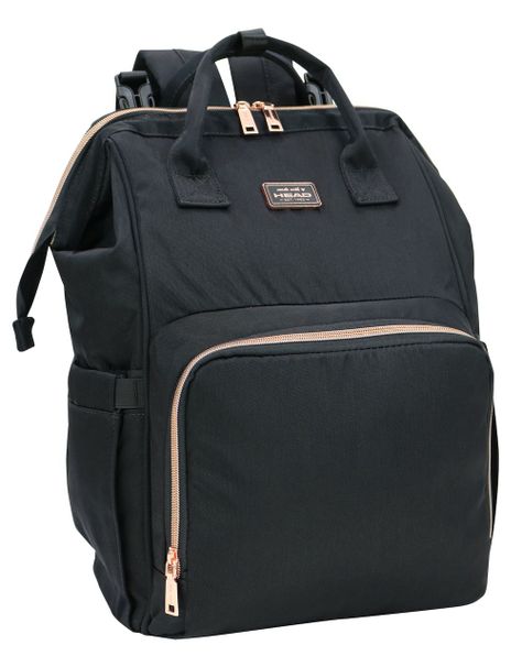Mochila Bolso Maternal Bumpy Negro Rose Gold Head-0