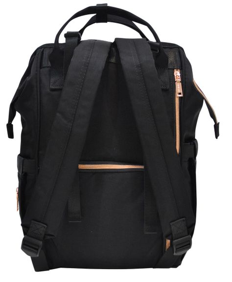 Mochila Bolso Maternal Bumpy Negro Rose Gold Head-9
