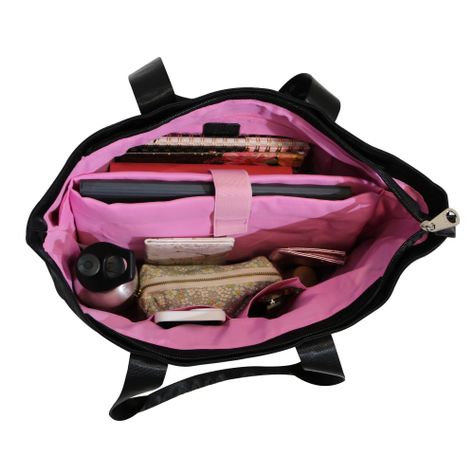 Cartera Tipo Tote Ginger Animal Print Negro Calu-3