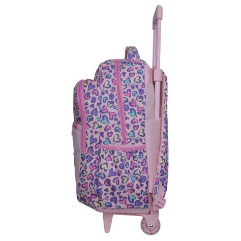 Mochila Carro Intantil Niña Strong Corazon Rosado Head-2