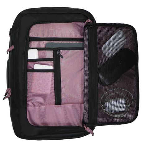 Mochila De Viaje Around Reverse Negro Malva Calidad Head-3