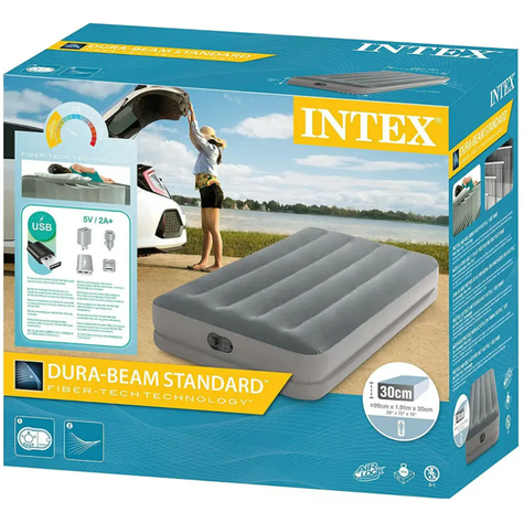 CAMA INFLABLE ELECTRICA GRIS USB 1 PL-4