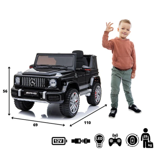 AUTO A BATERIA JEEP MERCEDES G63 NEGRO-7