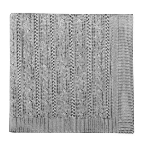 MANTA TRICOT TEJIDO DE PUNTO 100 X 70 CM GRIS-0
