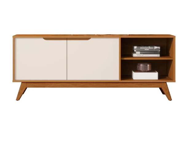 RACK TV 1,4M 2 PUERTAS CARAMELO PERLA-1