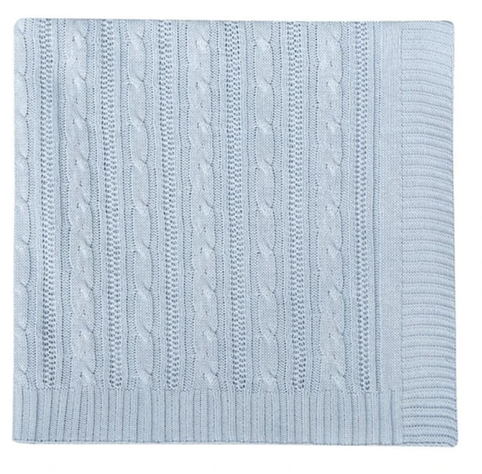 MANTA TRICOT TEJIDO DE PUNTO 100 X 70 CM AZUL-0