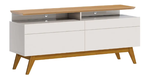 RACK TV STAND CLASSIC PLUS 12333 1.4 CAJONES BLANCO/CARAMELO-0