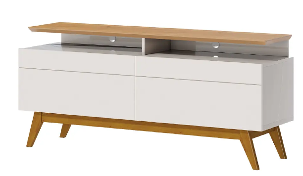 RACK TV STAND CLASSIC PLUS 12333 1.4 CAJONES BLANCO/CARAMELO-2