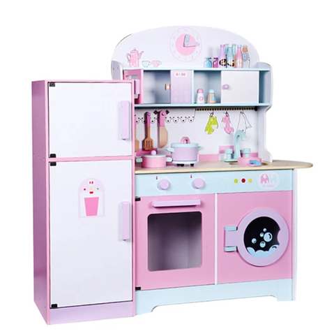 COCINA VINTAGE CON REFRIGERADOR-0