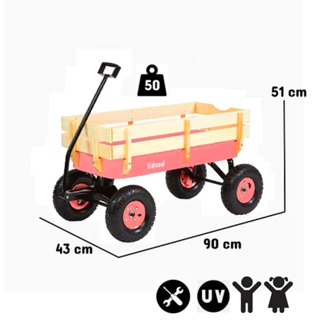 CARRITO DE ARRASTRE WAGON ROSADO KIDSCOOL-1