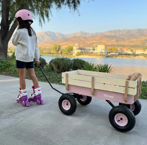 CARRITO DE ARRASTRE WAGON ROSADO KIDSCOOL-2