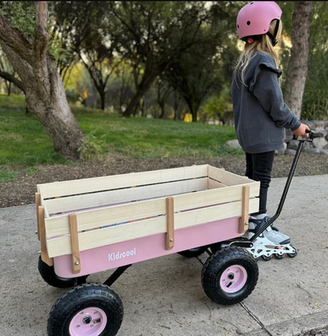 CARRITO DE ARRASTRE WAGON ROSADO KIDSCOOL-3