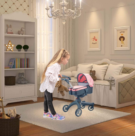 COCHE CUNA PASEO LUXURY ROSADO NEGRO-5
