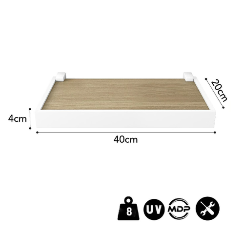 REPISA RECTA DUETTO ROBLE MIEL CON SOPORTE Y BORDA BLANCO-1