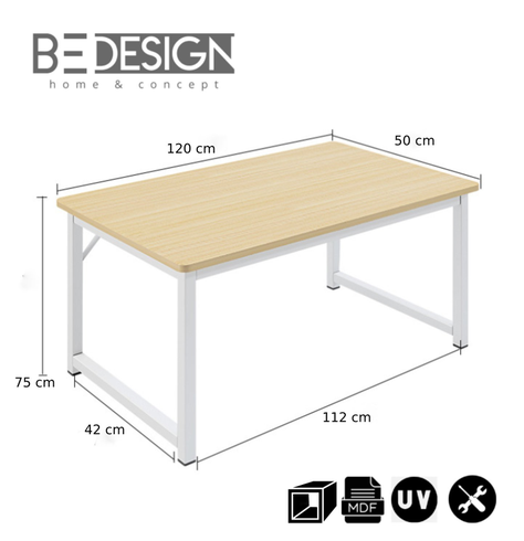 ESCRITORIO METAL CLASSIC BEIGE BLANCO-5